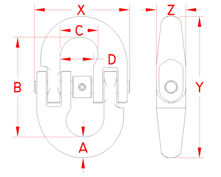 Suncor 1/4" Hammerlock Link 316NM Stainless Steel S06550007
